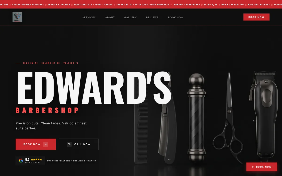 Edward's Barbershop website