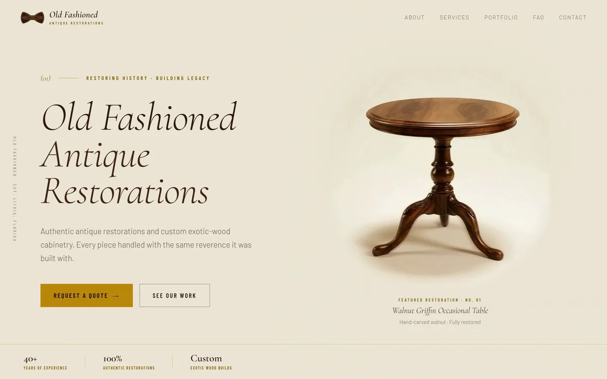 Old Fashioned Antique Restorations website