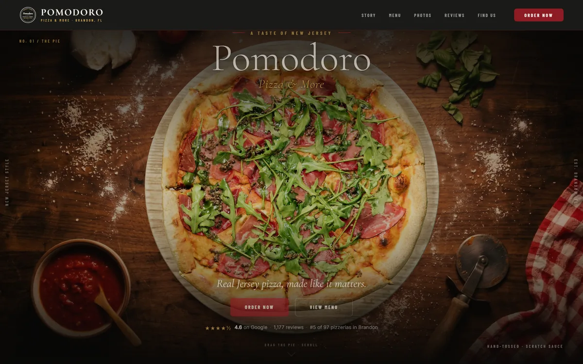 Pomodoro Pizza website